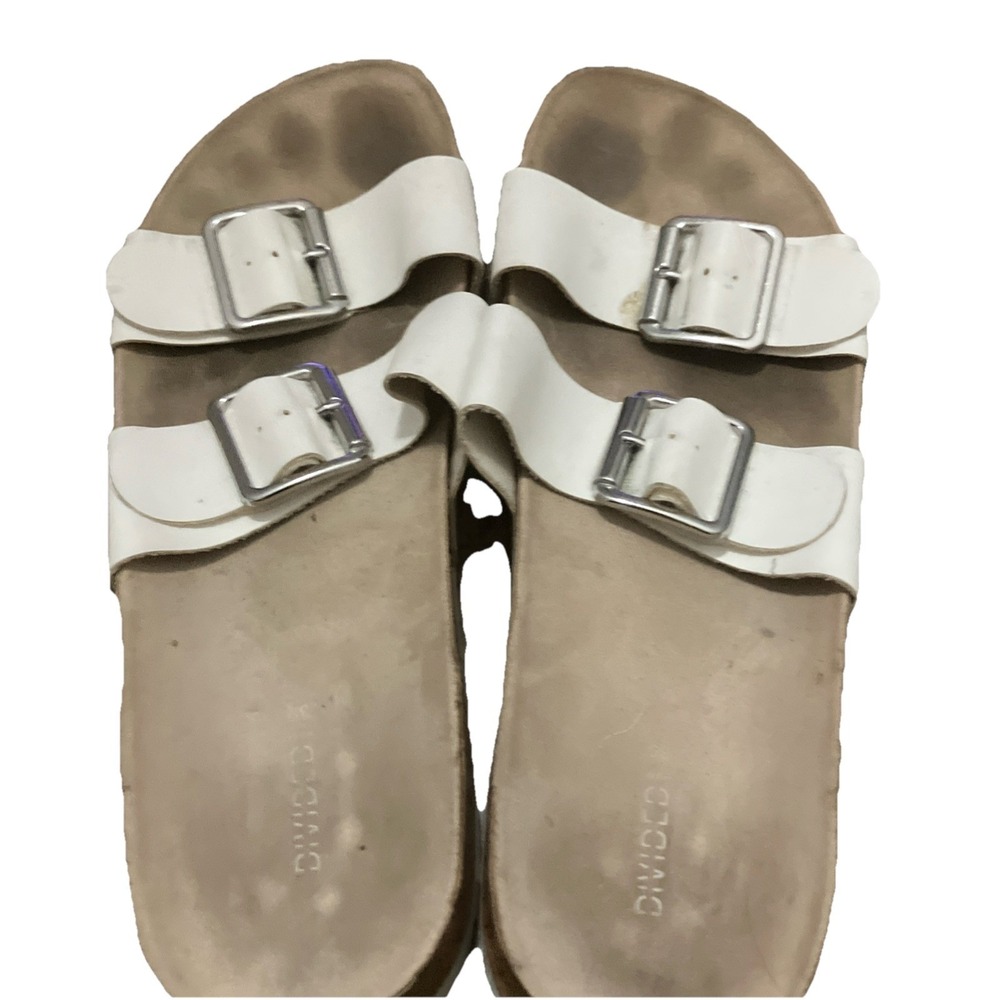 Divided By H&M Womens Slides Double Strap Buckle Cork Sandals White Size 8 - Picture 2 of 7